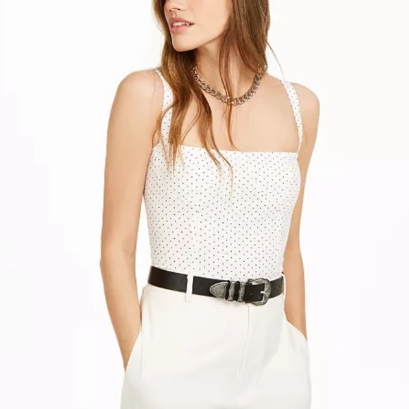 ❗️last chance ❗️ White polka dot crop top NWT Danielle Bernstein - Picture 1 of 7